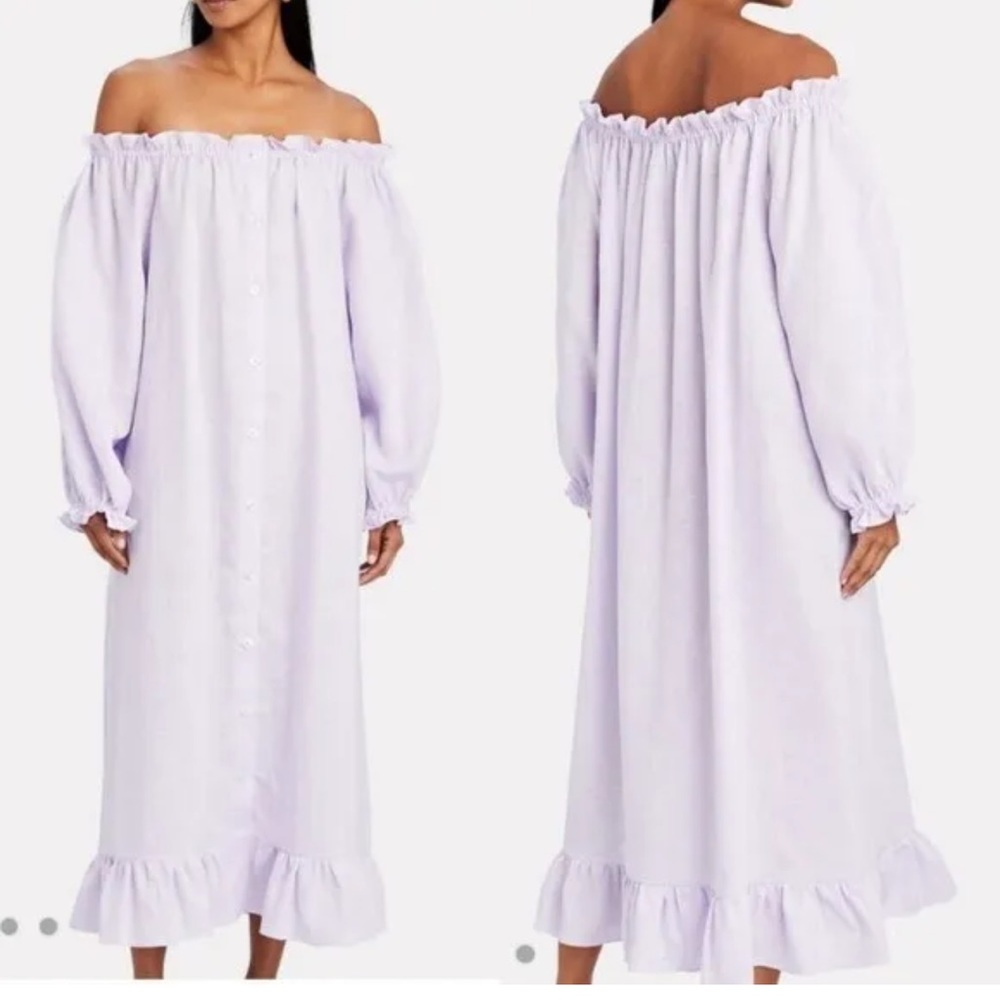 Sleeper | Romantica Lavender Purple
Button Down Midi Dress NWT